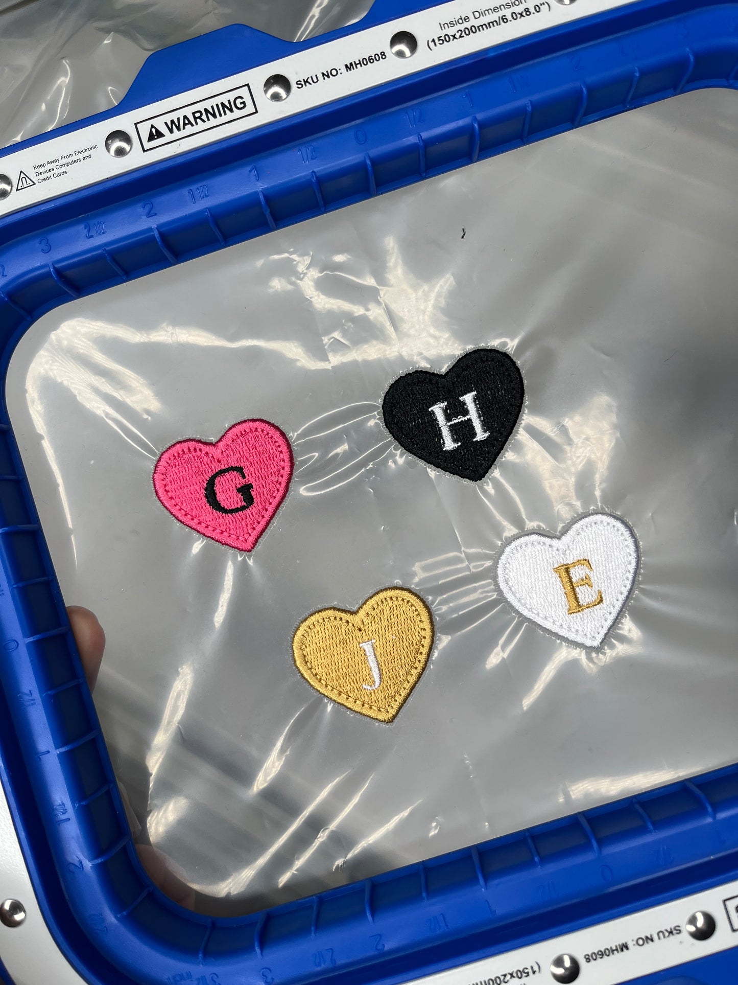 PERSONALISED EMBROIDERED HEART HOODIE CHARMS CUSTOM INITIALS FOR DRAWSTRINGS