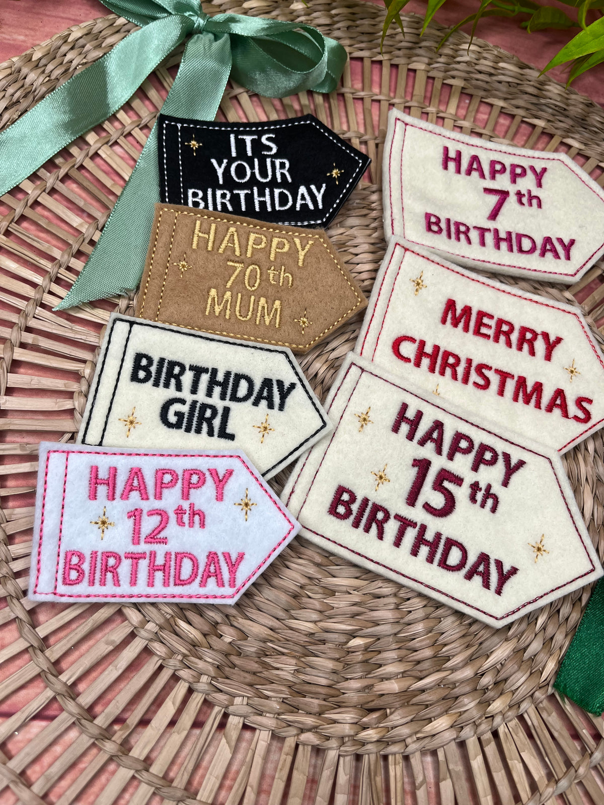 EMBROIDERED CUSTOM FELT CAKE TOPPER