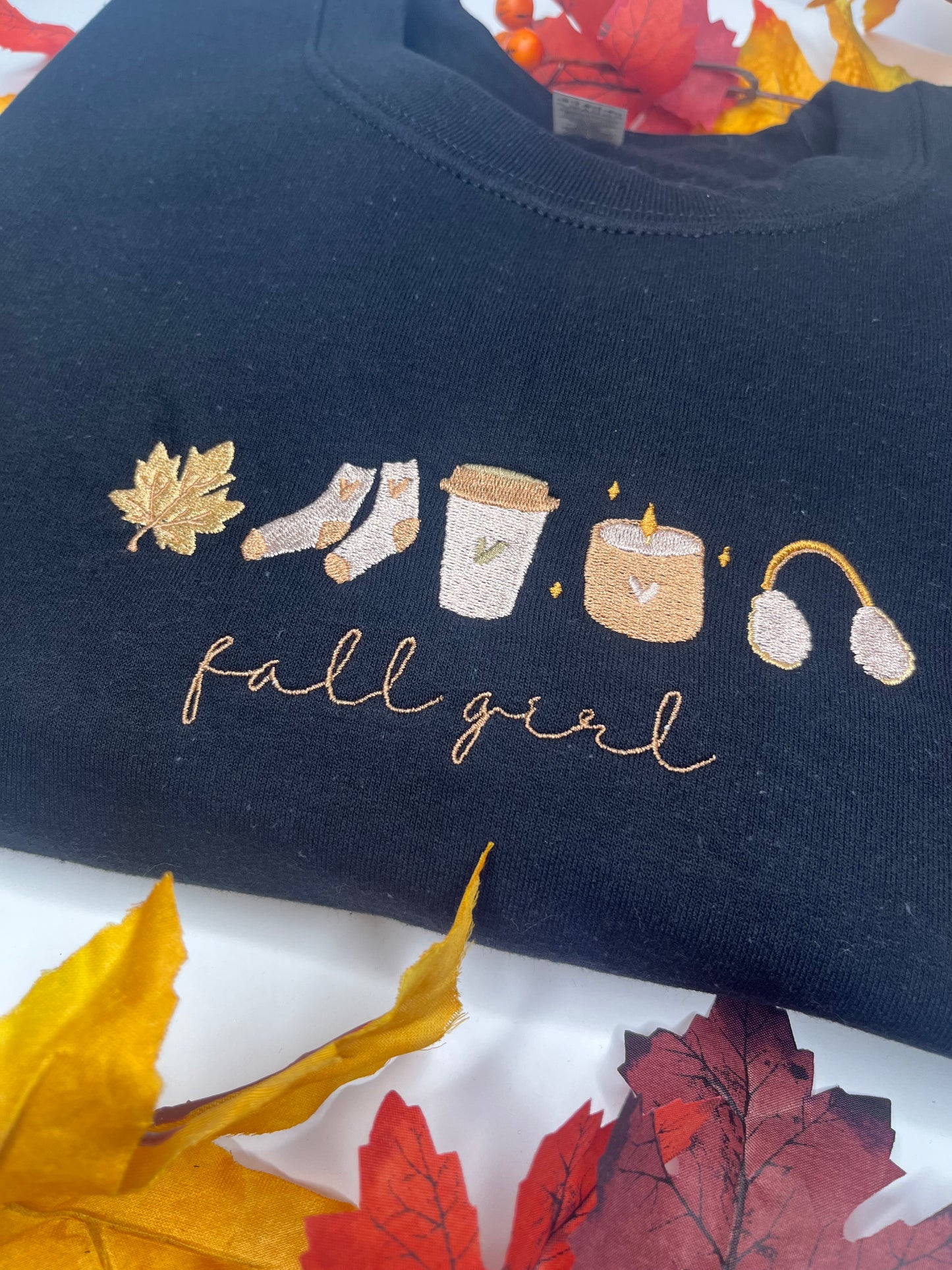 EMBROIDERED FALL GIRL SWEATSHIRT