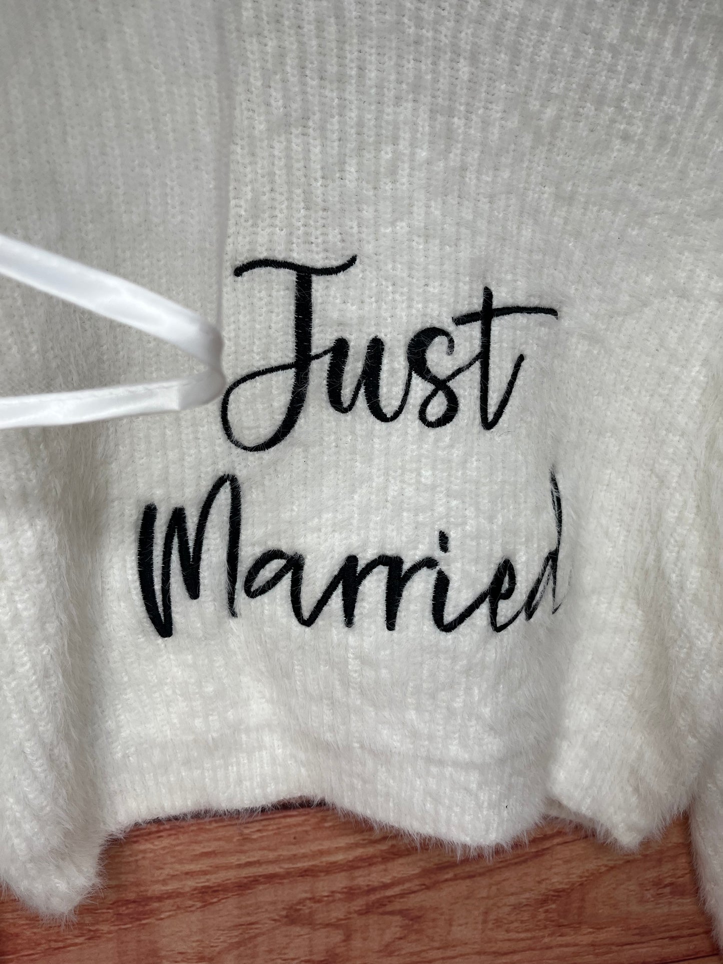 BRIDAL PERSONALISED EMBROIDERED FLUFFY CROP CARDIGAN