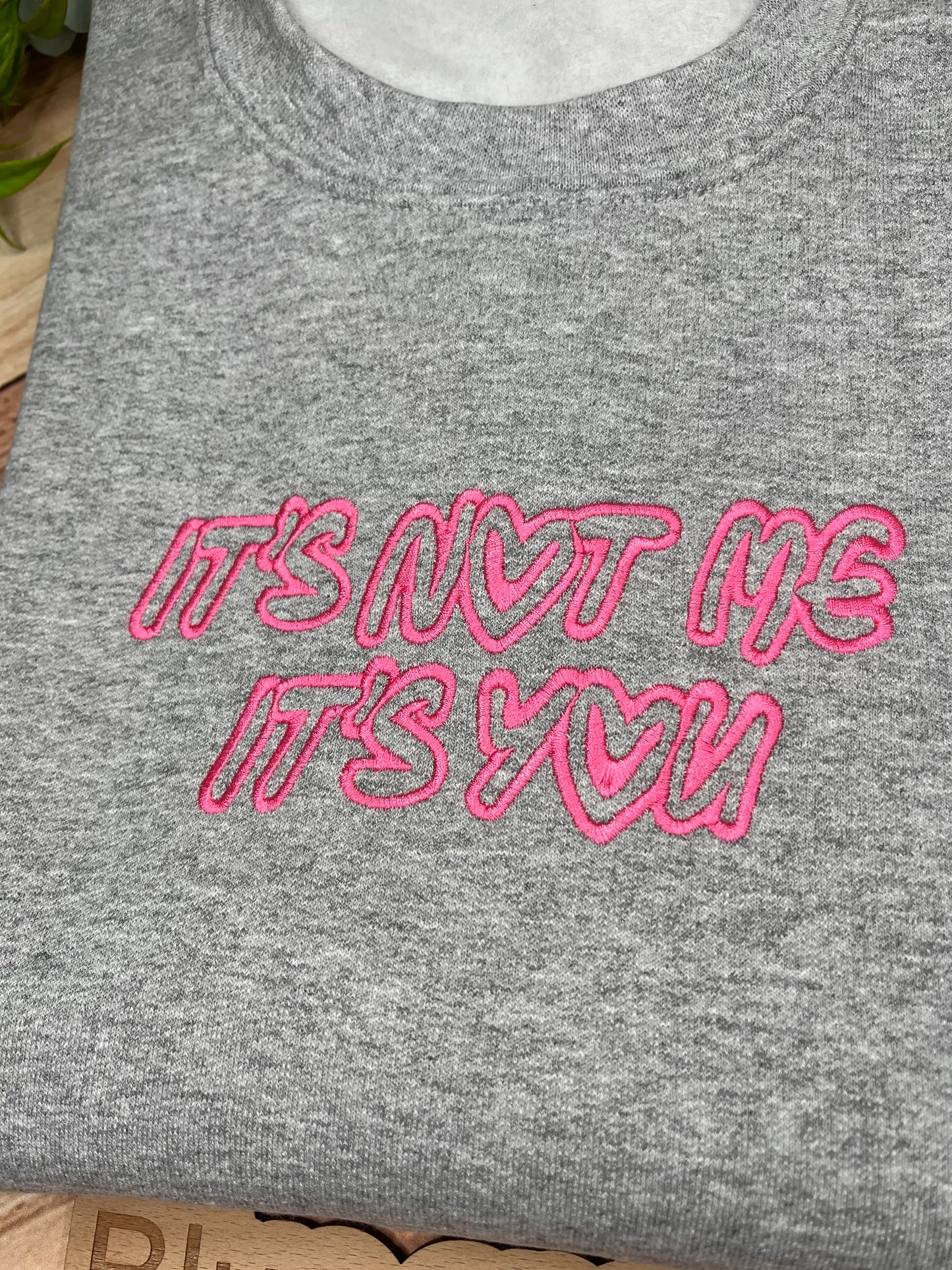 ITS NOT ME ITS YOU EMBROIDERED SWEATSHIRT