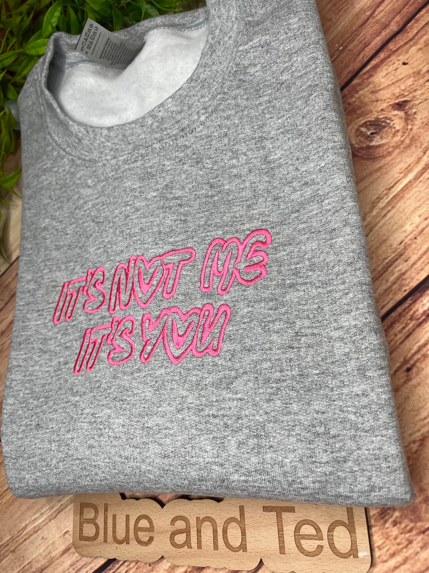 ITS NOT ME ITS YOU EMBROIDERED SWEATSHIRT