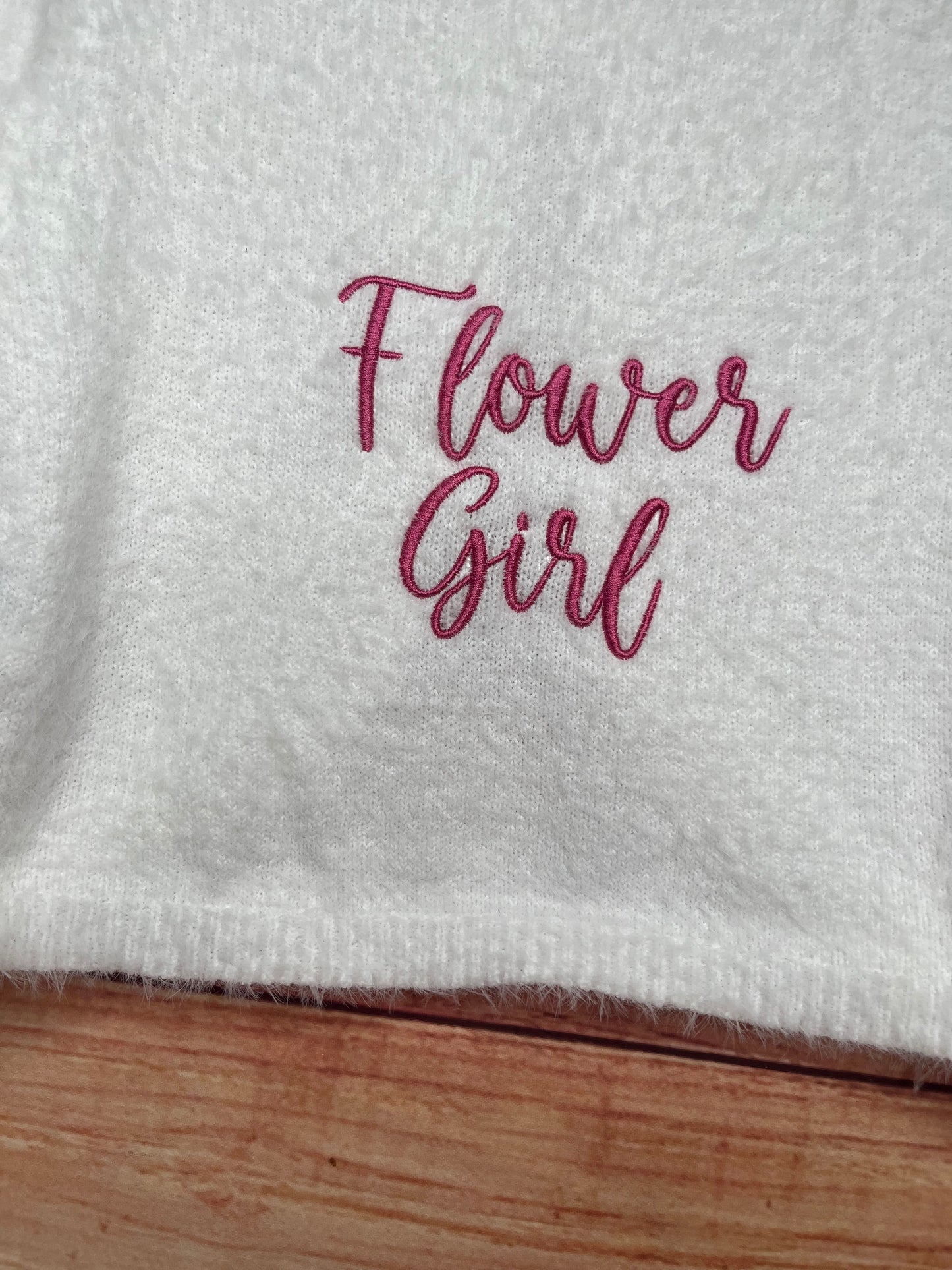 CUSTOM CHILDREN'S CROP FLOWER GIRL WHITE WEDDING CARDIGAN