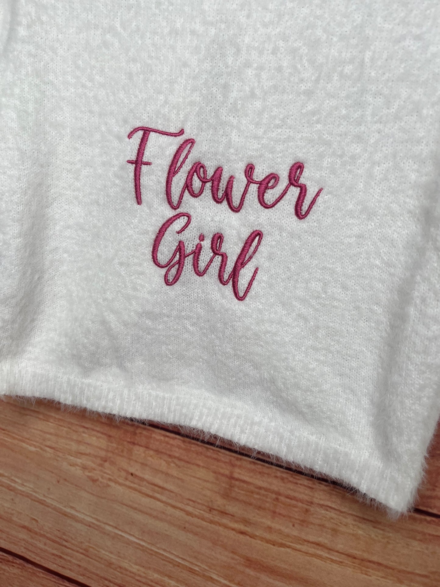 CUSTOM CHILDREN'S CROP FLOWER GIRL WHITE WEDDING CARDIGAN