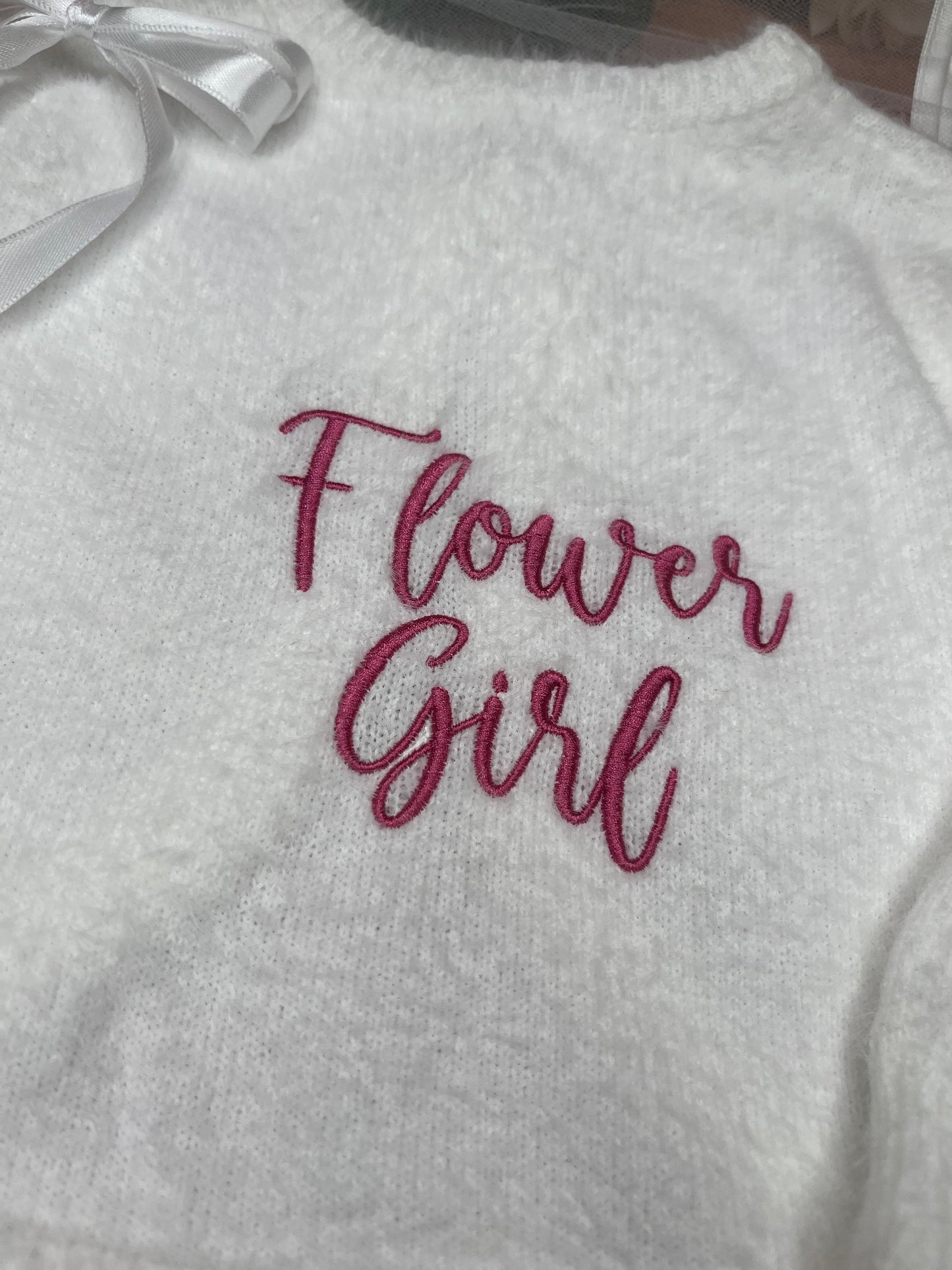 CUSTOM CHILDREN'S CROP FLOWER GIRL WHITE WEDDING CARDIGAN