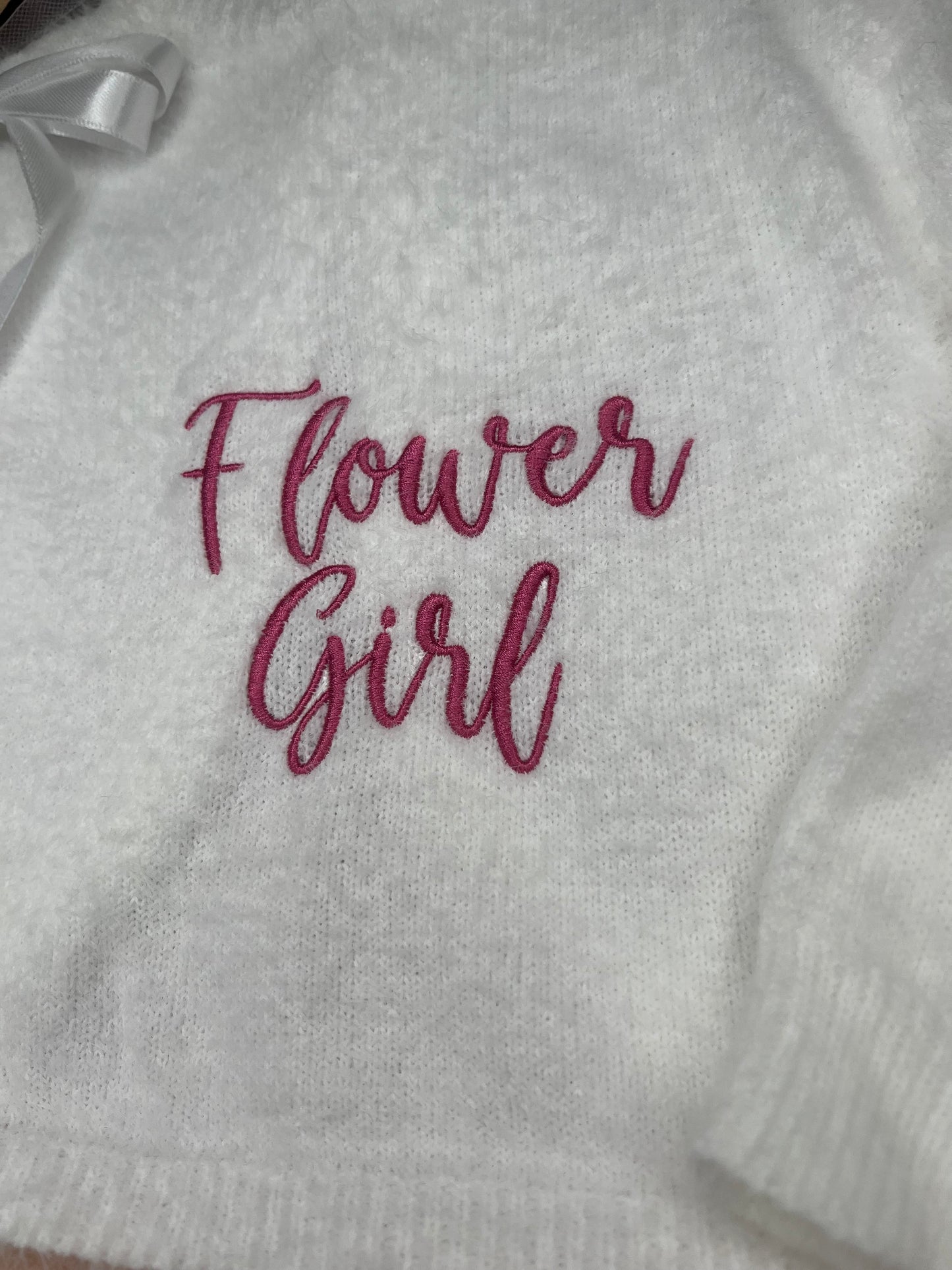 CUSTOM CHILDREN'S CROP FLOWER GIRL WHITE WEDDING CARDIGAN