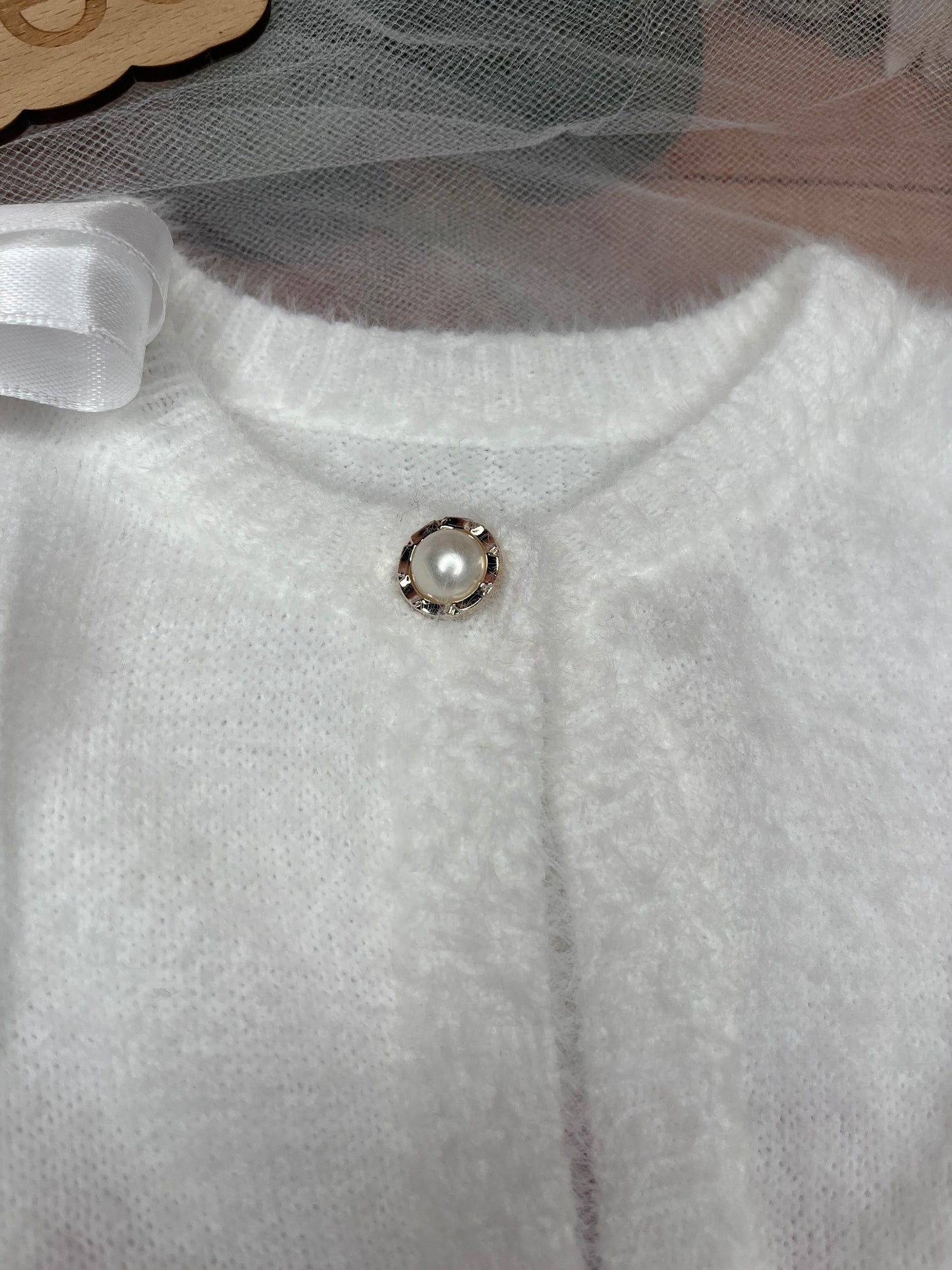 CUSTOM CHILDREN'S CROP FLOWER GIRL WHITE WEDDING CARDIGAN
