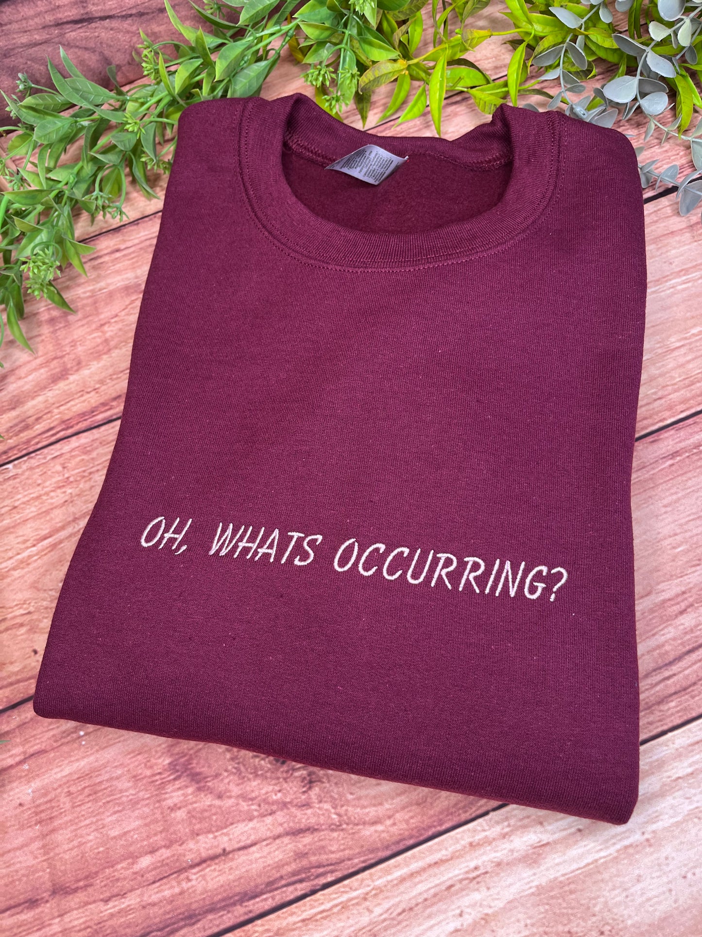 OH WHATS OCCURRING, GAVIN AND STACEY EMBROIDERED SWEATSHIRT