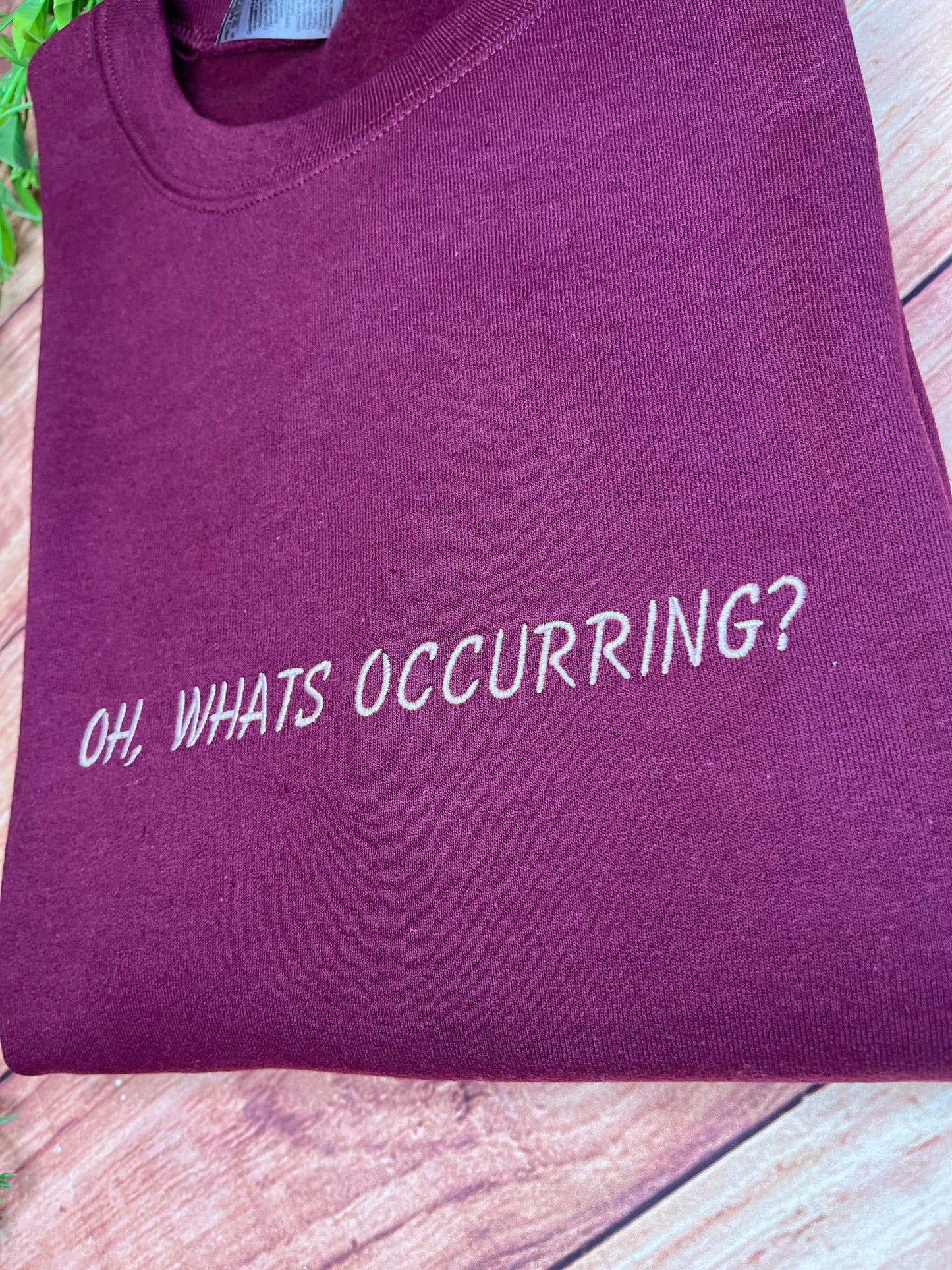 OH WHATS OCCURRING, GAVIN AND STACEY EMBROIDERED SWEATSHIRT