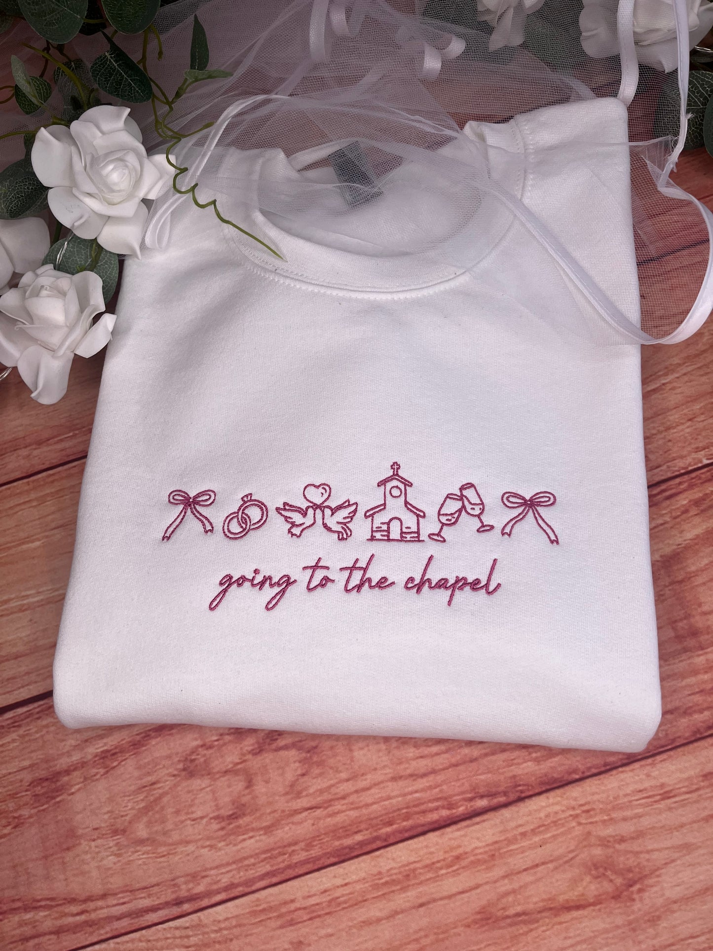 GOING TO THE CHAPEL EMBROIDERED SWEATSHIRT
