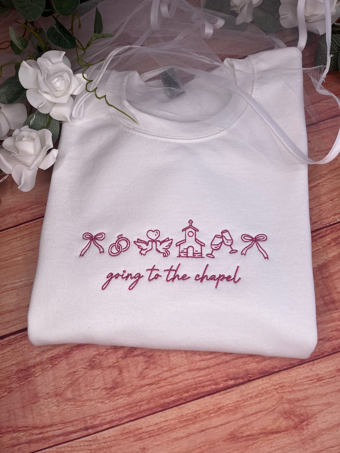 GOING TO THE CHAPEL EMBROIDERED SWEATSHIRT