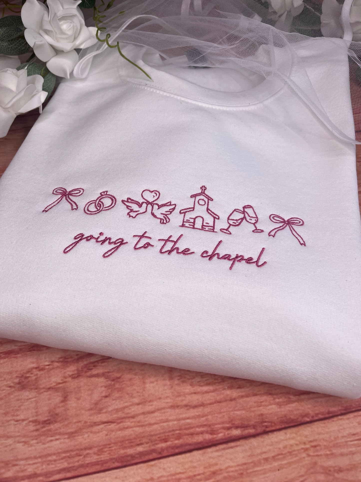 GOING TO THE CHAPEL EMBROIDERED SWEATSHIRT