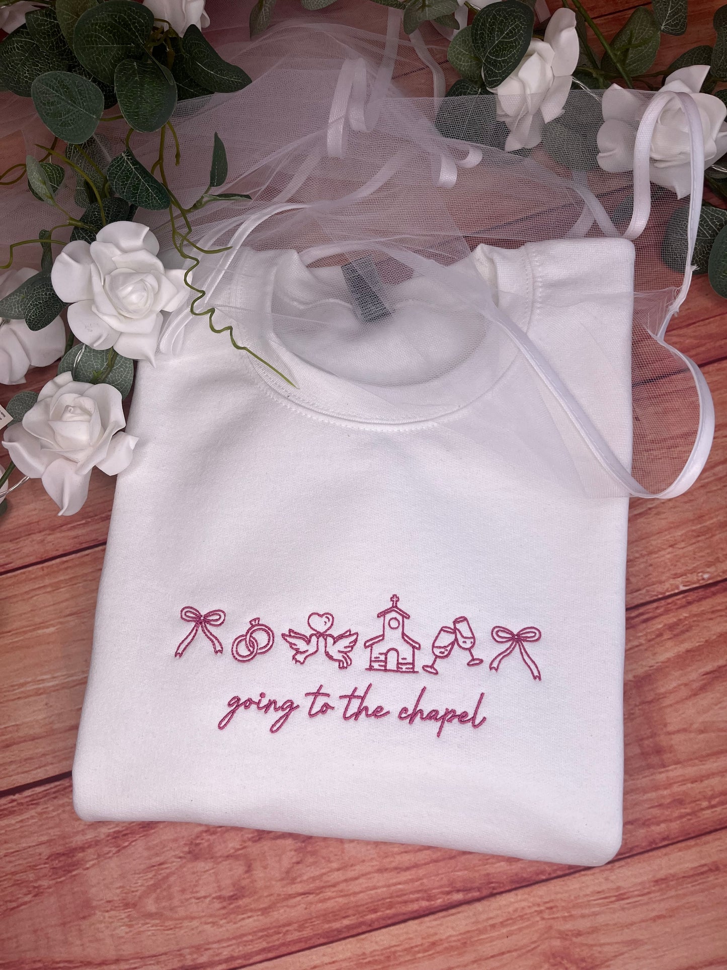 GOING TO THE CHAPEL EMBROIDERED SWEATSHIRT
