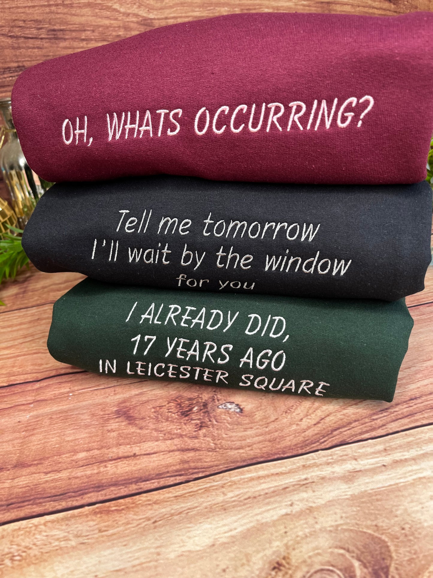 TELL ME TOMORROW GAVIN AND STACEY EMBROIDERED SWEATSHIRT