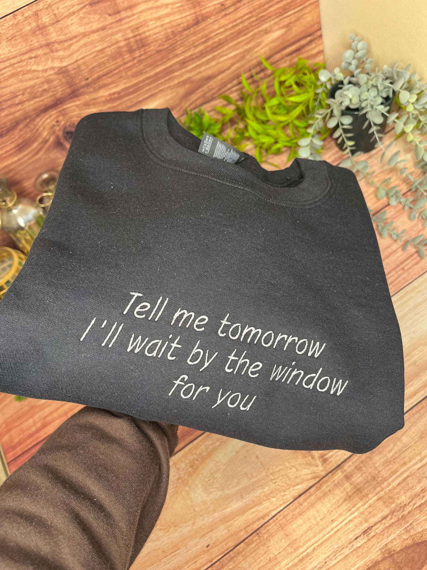 TELL ME TOMORROW GAVIN AND STACEY EMBROIDERED SWEATSHIRT