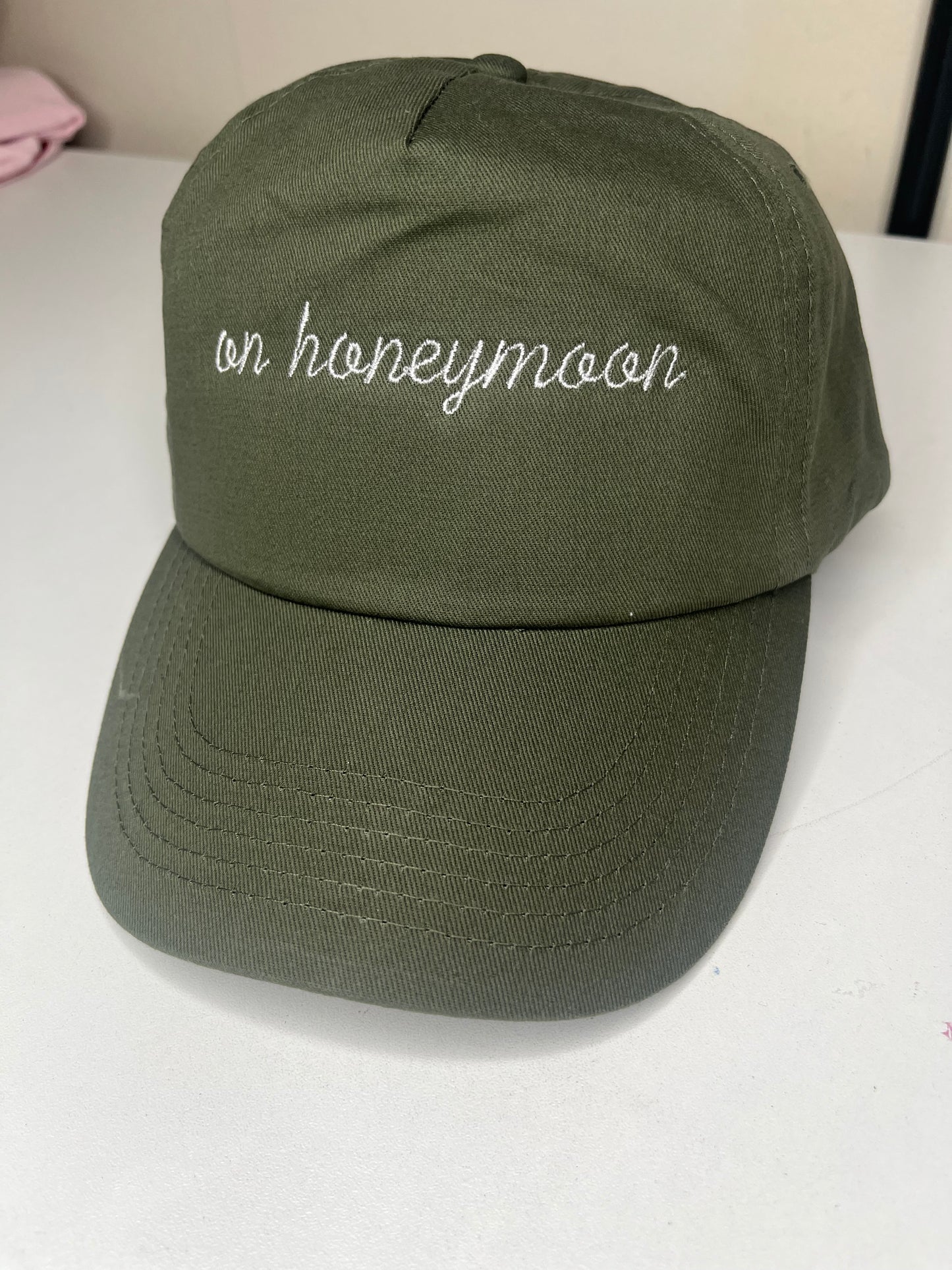 ON HONEYMOON BRIDE EMBROIDERED CAP