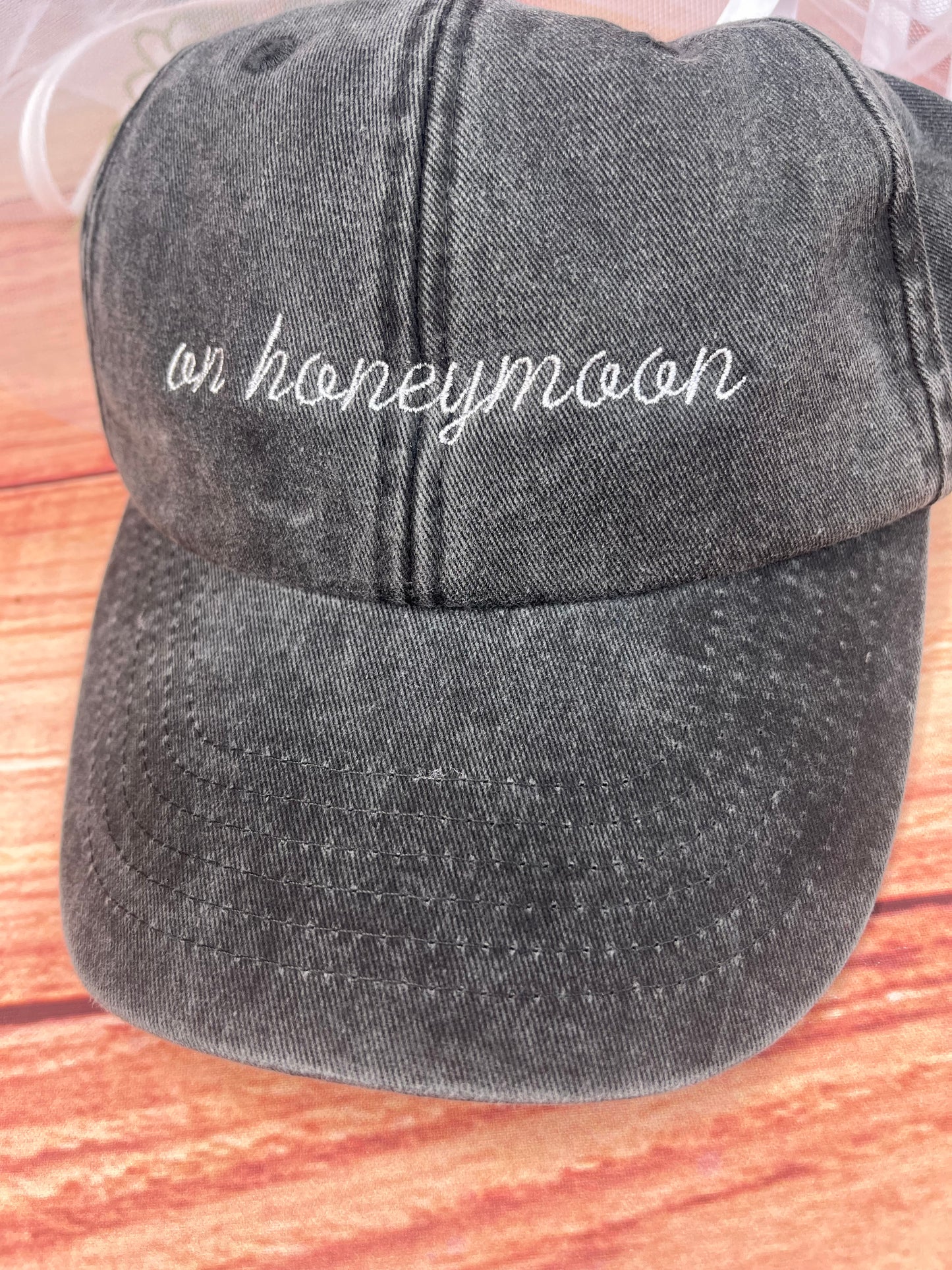 ON HONEYMOON BRIDE EMBROIDERED CAP