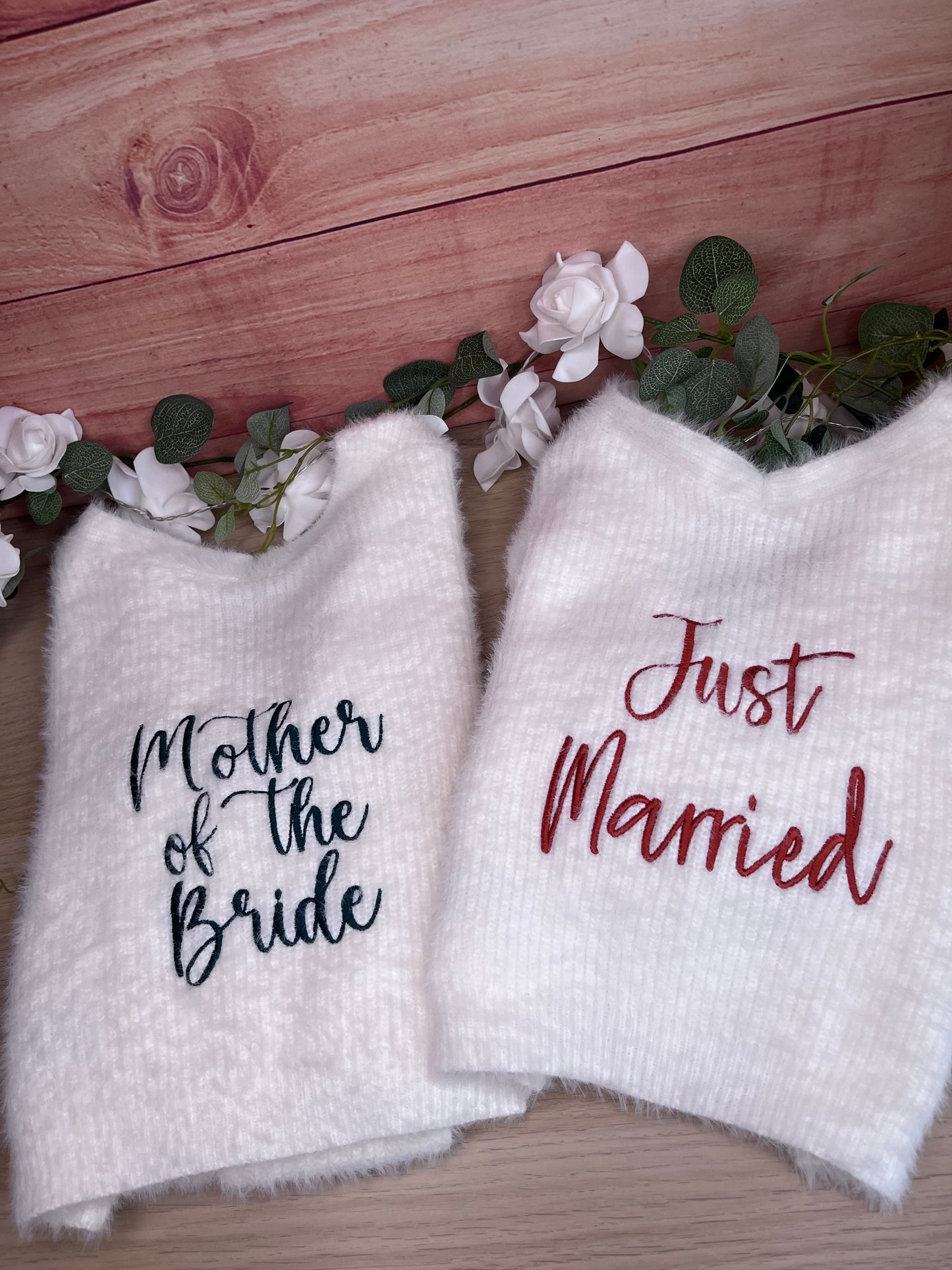 BRIDAL PERSONALISED EMBROIDERED FLUFFY CROP CARDIGAN