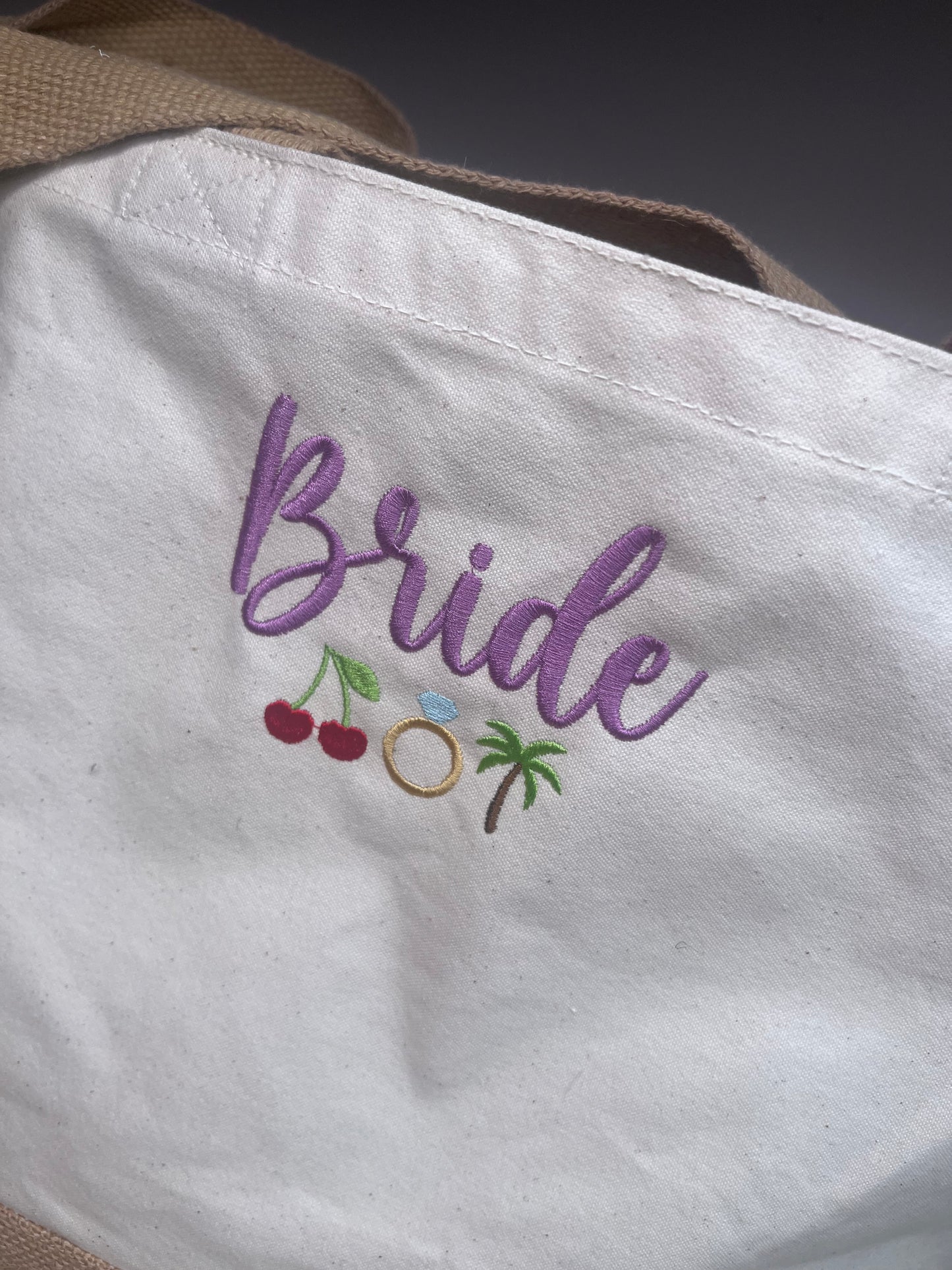 EMBROIDERED PERSONALISED NAME ICON TOTE BAG