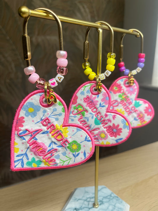 BRIDE WEDDING BAG TAG KEY RINGS