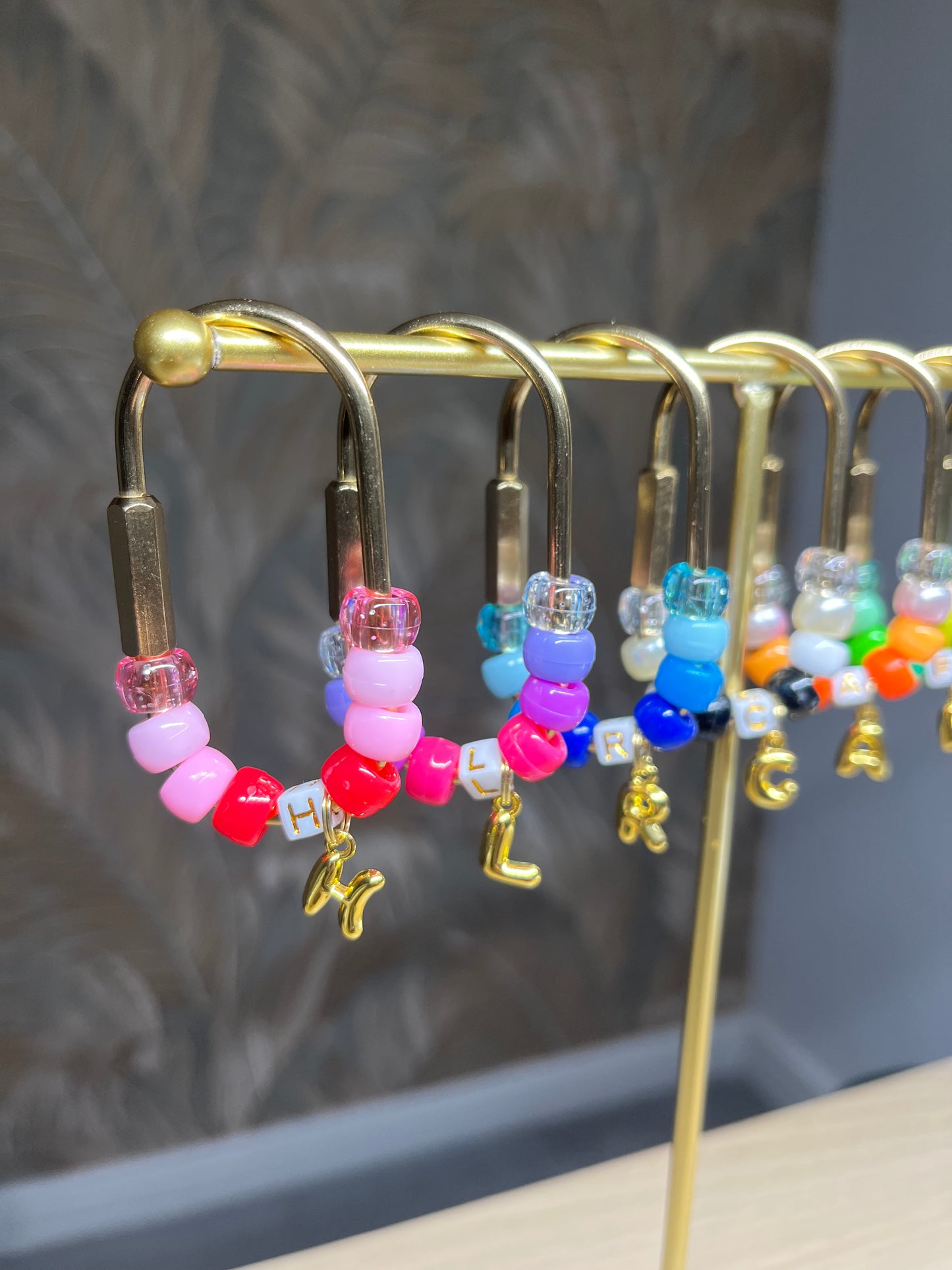 BEAD BAG TAG KEY RING CHARMS