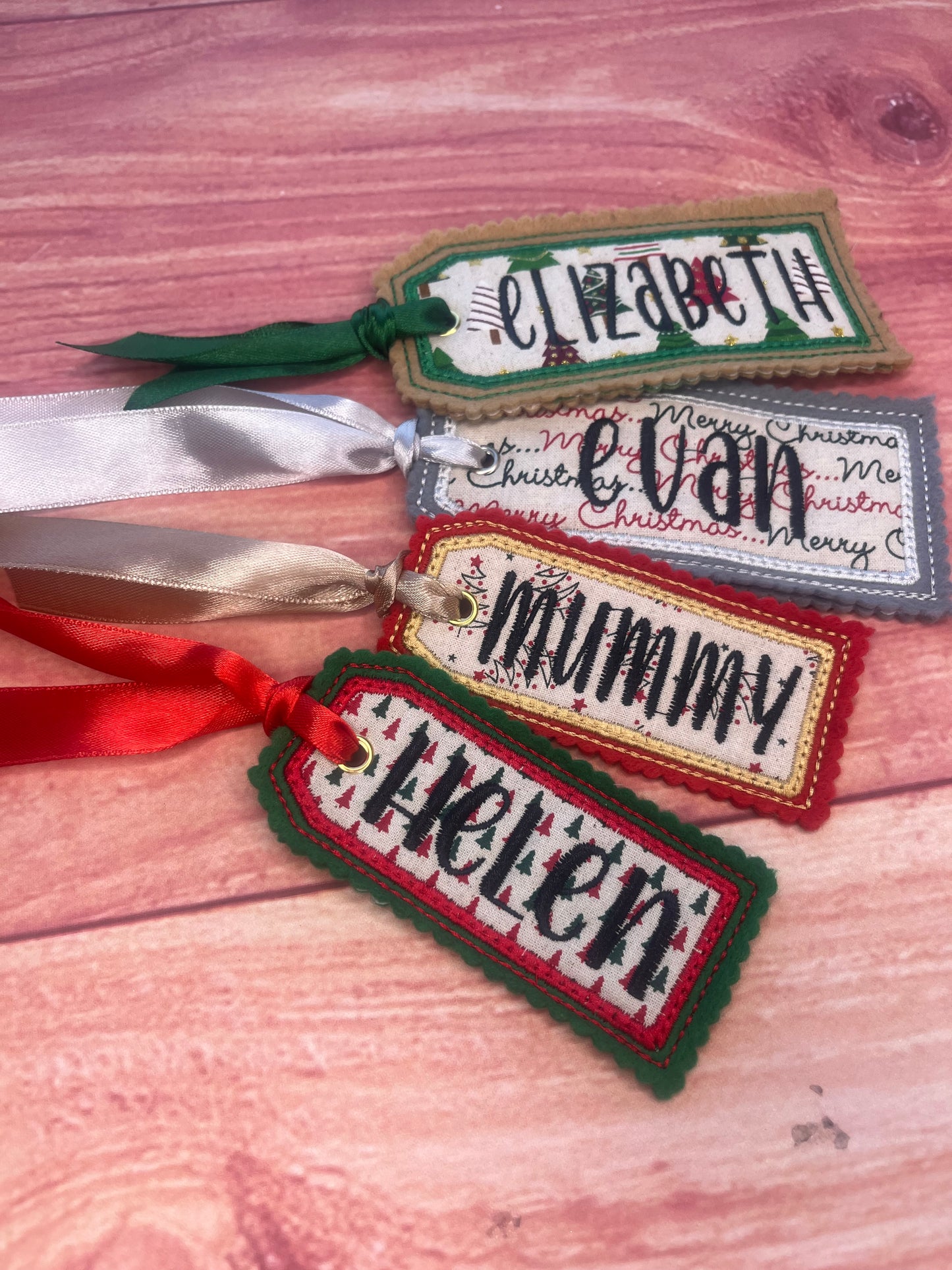 CHRISTMAS CUSTOM MATERIAL GIFT TAGS