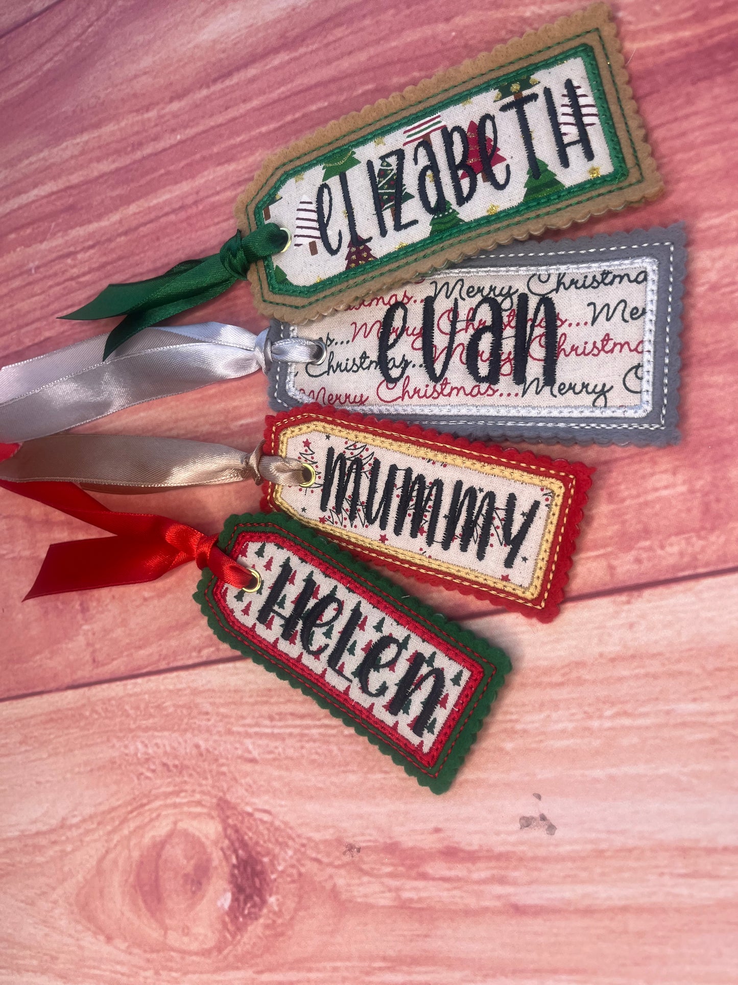 CHRISTMAS CUSTOM MATERIAL GIFT TAGS