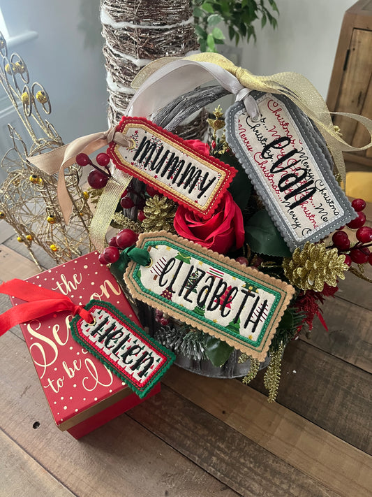 CHRISTMAS CUSTOM MATERIAL GIFT TAGS