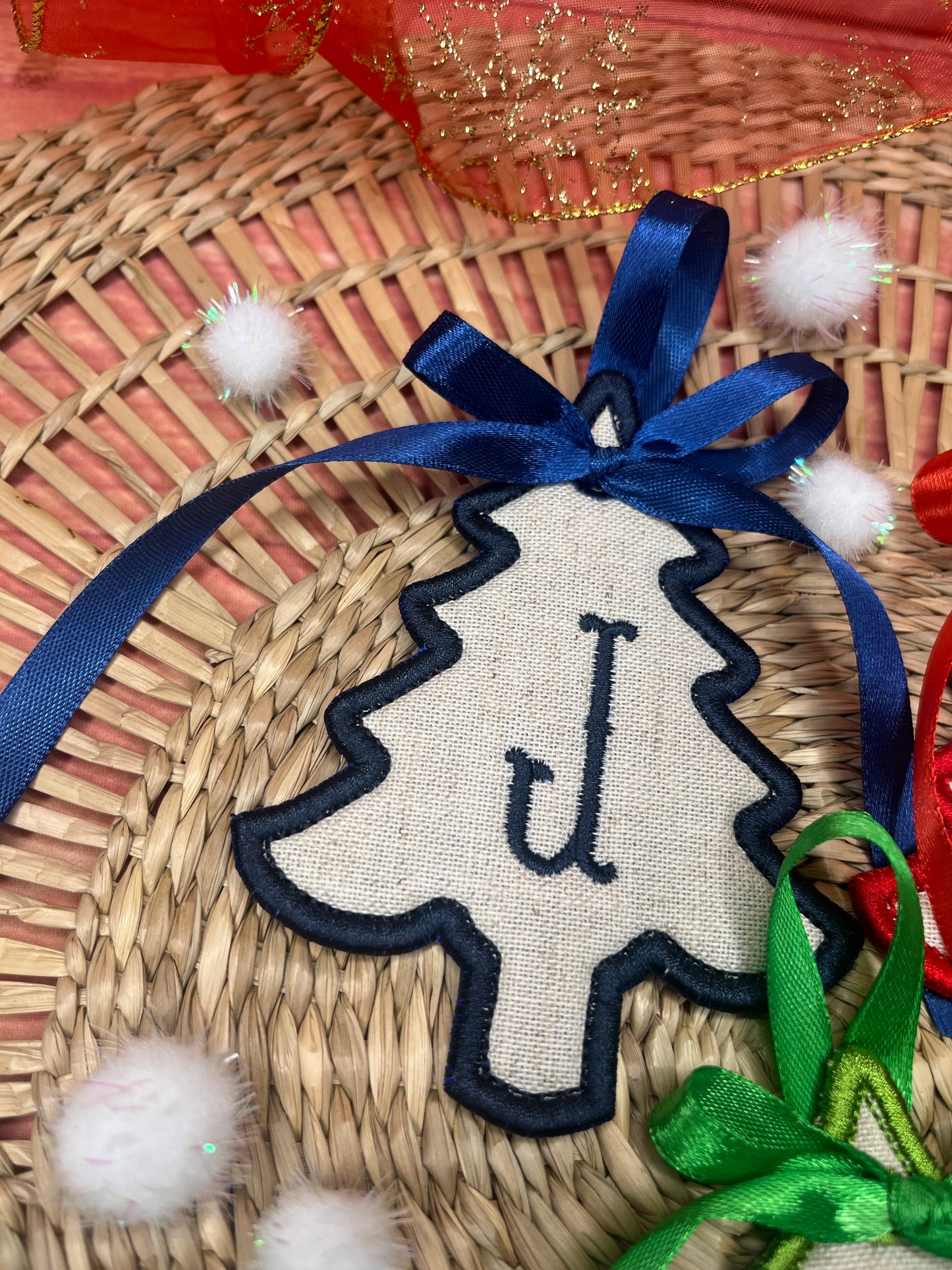 CUSTOM CHRISTMAS SHAPE FABRIC INITIAL DECORATION