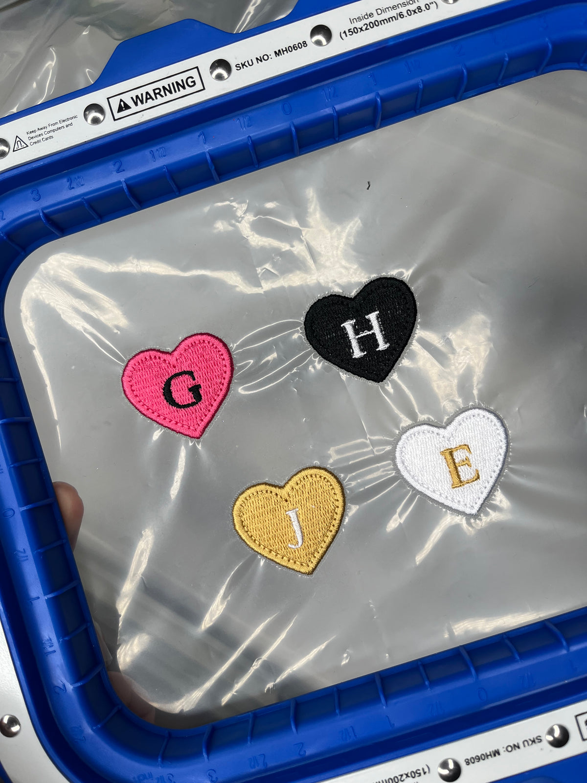 PERSONALISED EMBROIDERED HEART HOODIE CHARMS CUSTOM INITIALS FOR DRAWSTRINGS