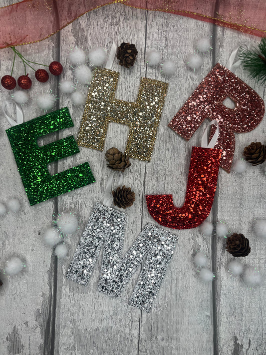 GLITTER EMBROIDERED INITIAL LETTER DECORATION