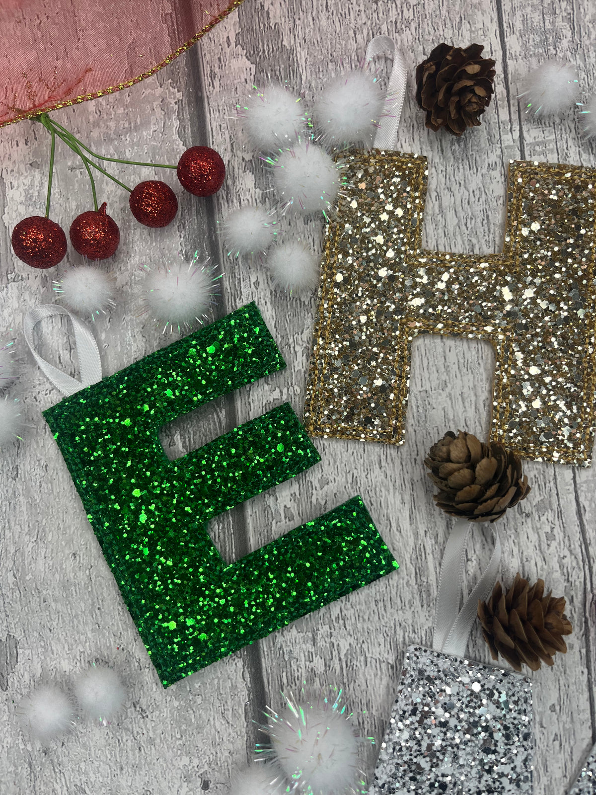 GLITTER EMBROIDERED INITIAL LETTER DECORATION