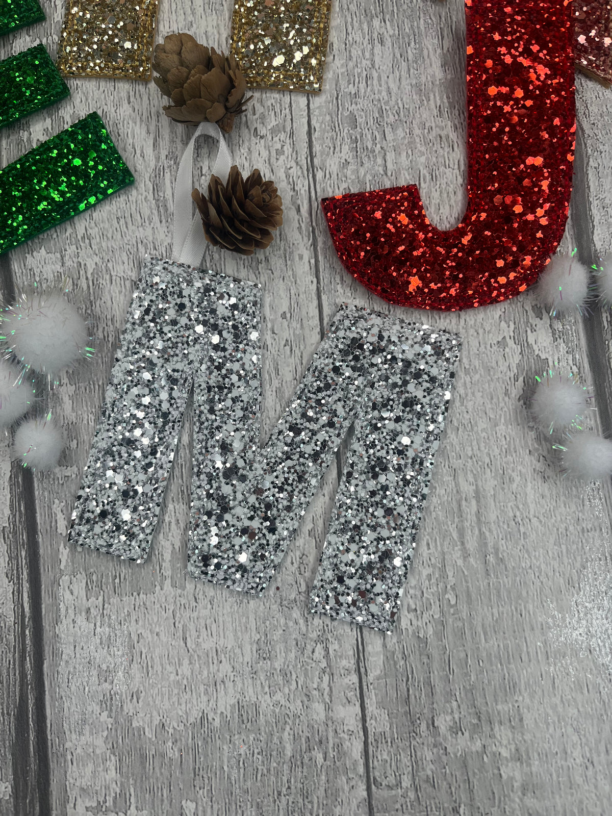 GLITTER EMBROIDERED INITIAL LETTER DECORATION