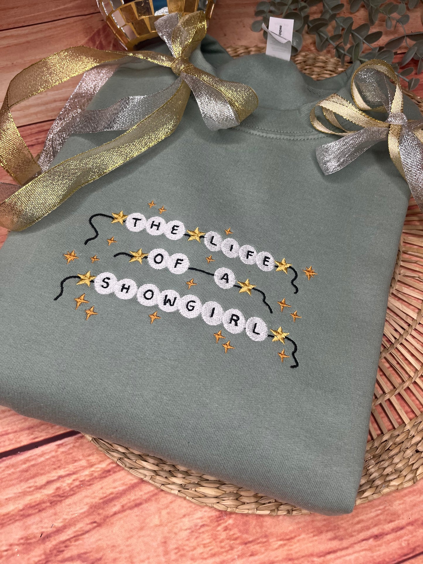 THE LIFE OF A SHOWGIRL TAYLOR SWIFT INSPIRED EMBROIDERED SWEATSHIRT