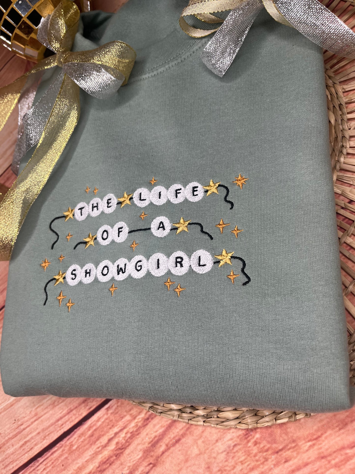 THE LIFE OF A SHOWGIRL TAYLOR SWIFT INSPIRED EMBROIDERED SWEATSHIRT